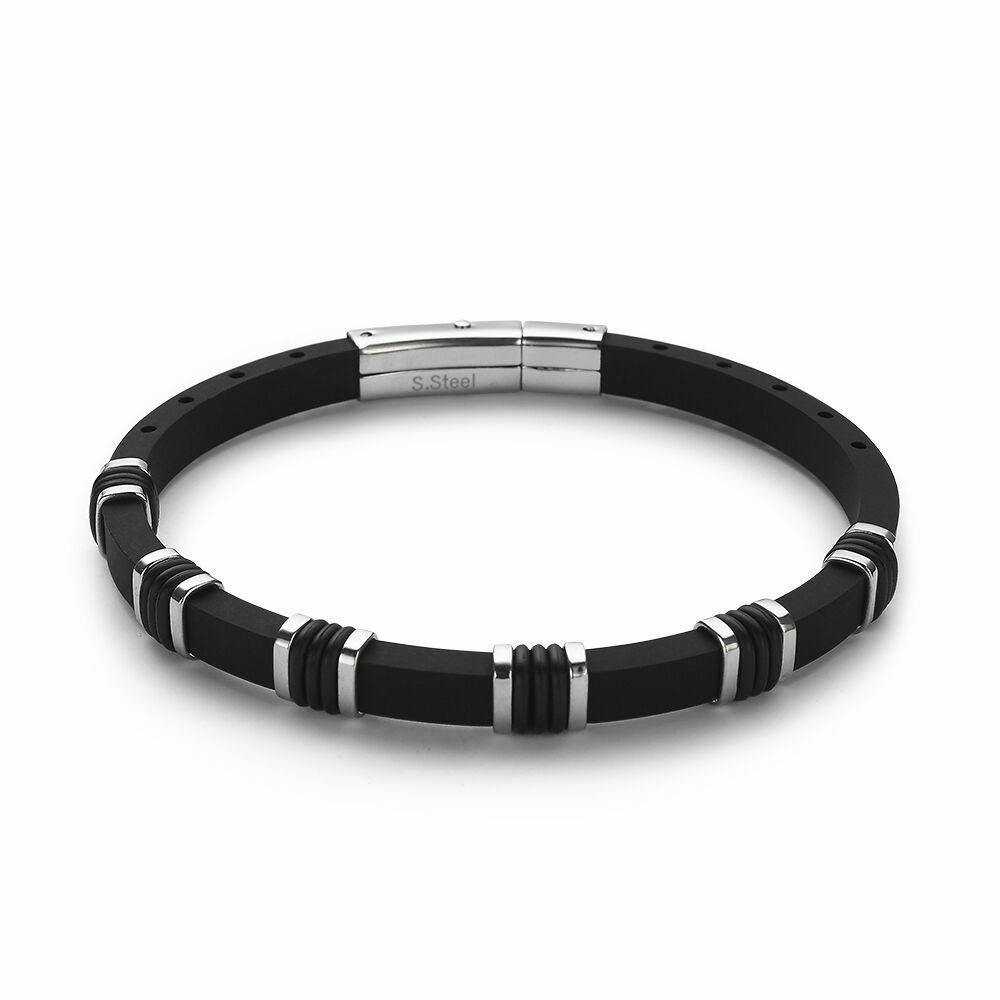 Bracelets | Rubber And Stainless Steel Bracelet Bracelets Bracelets