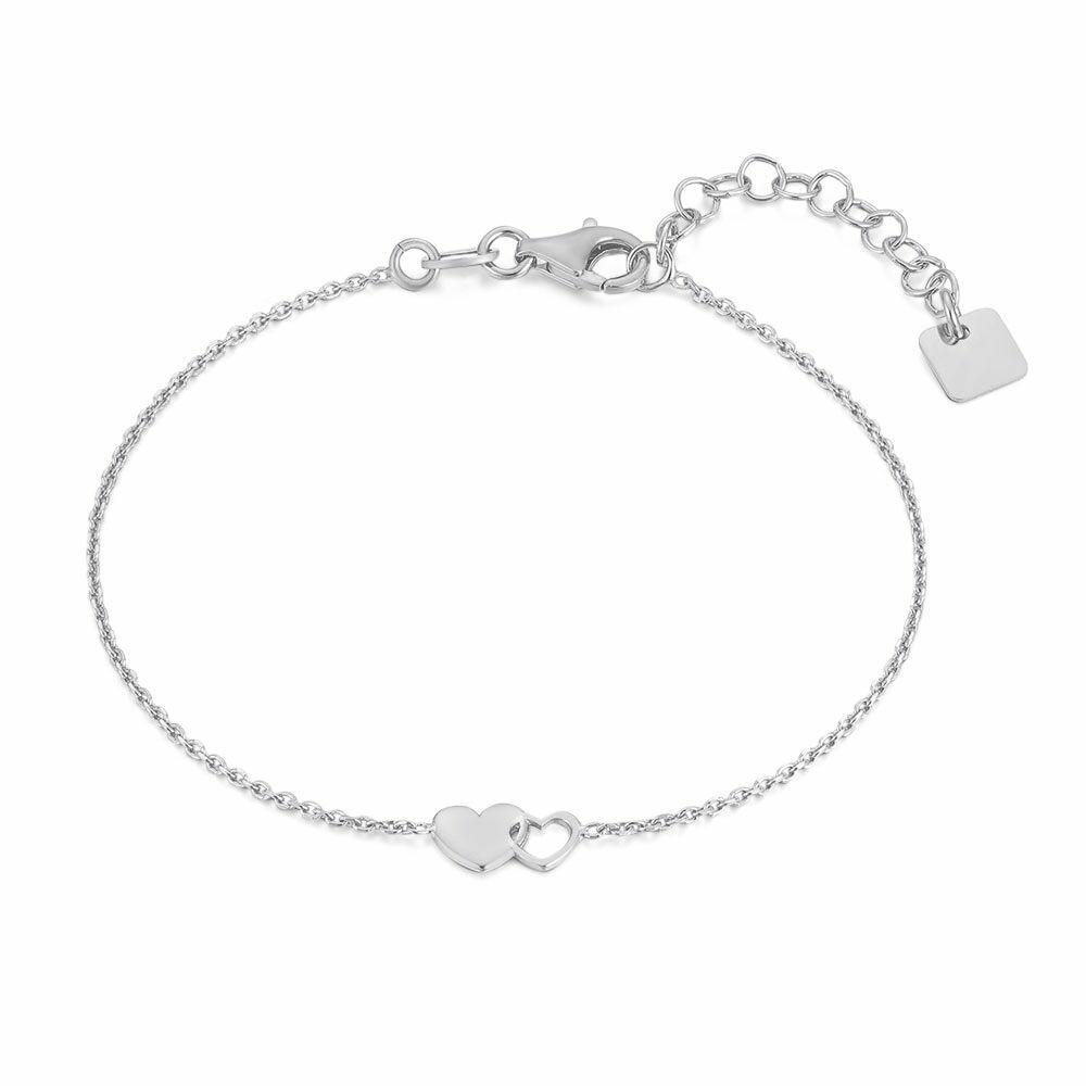 Bracelets | Silver Bracelet, 2 Hearts Bracelets Bracelets