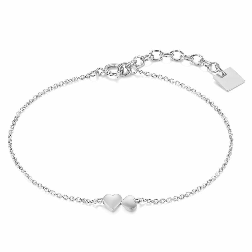 Bracelets | Silver Bracelet, 2 Hearts Bracelets Bracelets