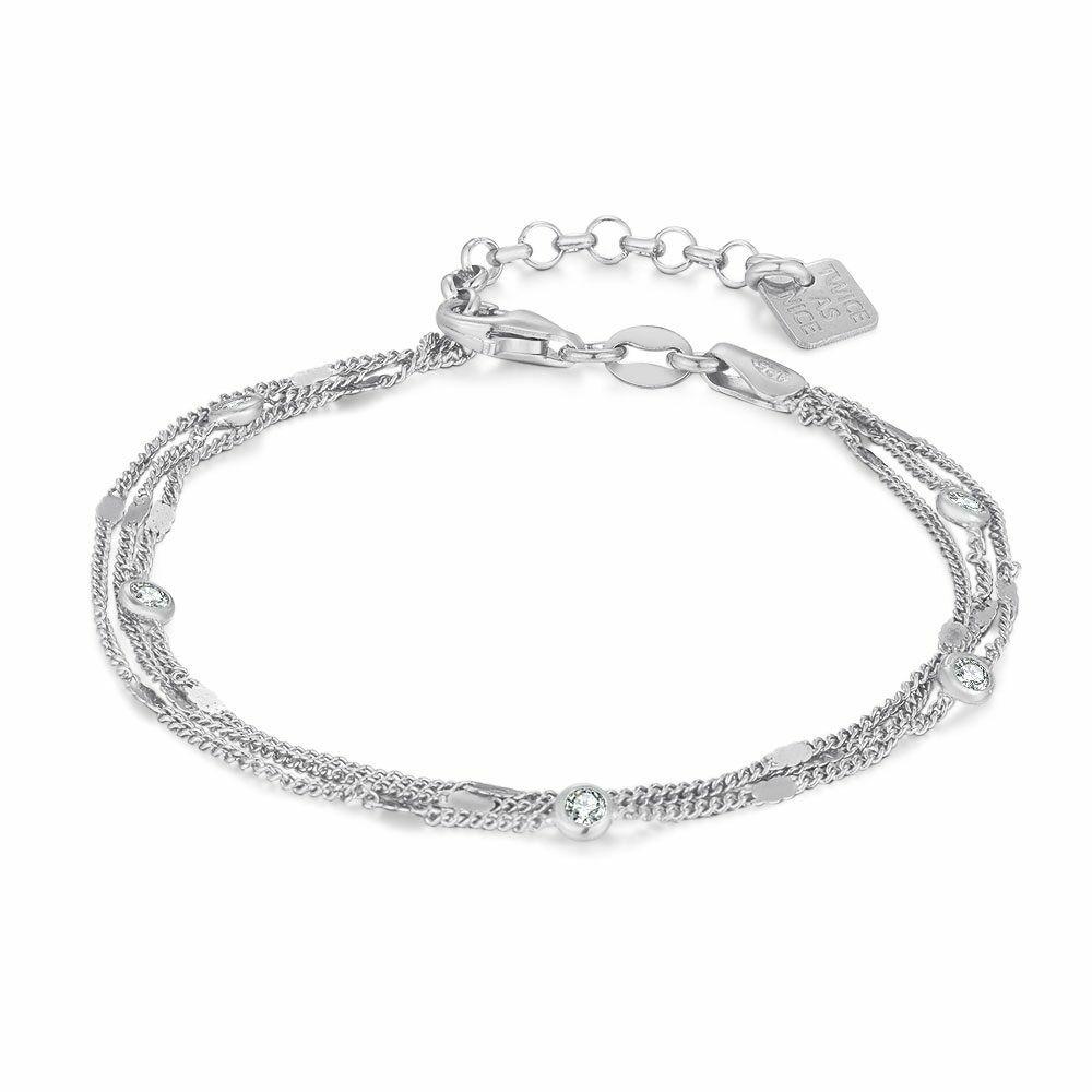 Bracelets | Silver Bracelet, 3 Chains, Zirconia Bracelets Bracelets