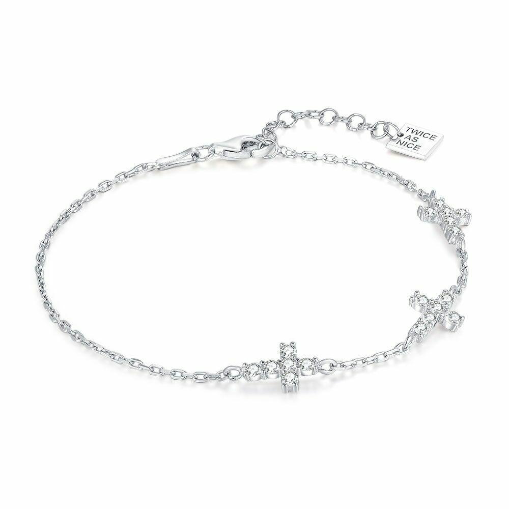 Bracelets | Silver Bracelet, 3 Crosses, Zirconia Bracelets Bracelets