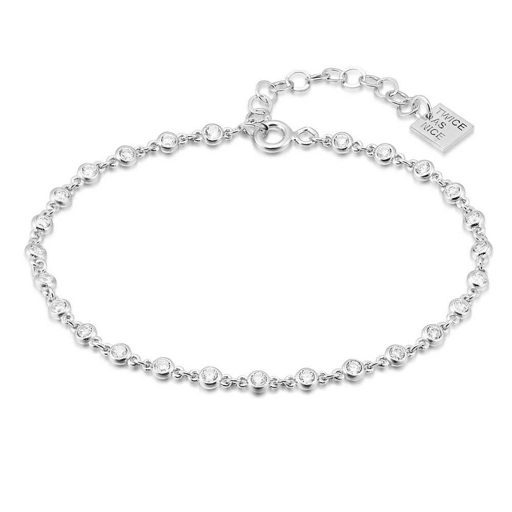 Bracelets | Silver Bracelet, 3 Mm White Zirconia Bracelets Bracelets