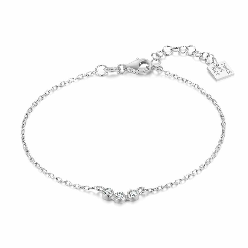 Bracelets | Silver Bracelet, 3 Round Zirconia Bracelets Bracelets