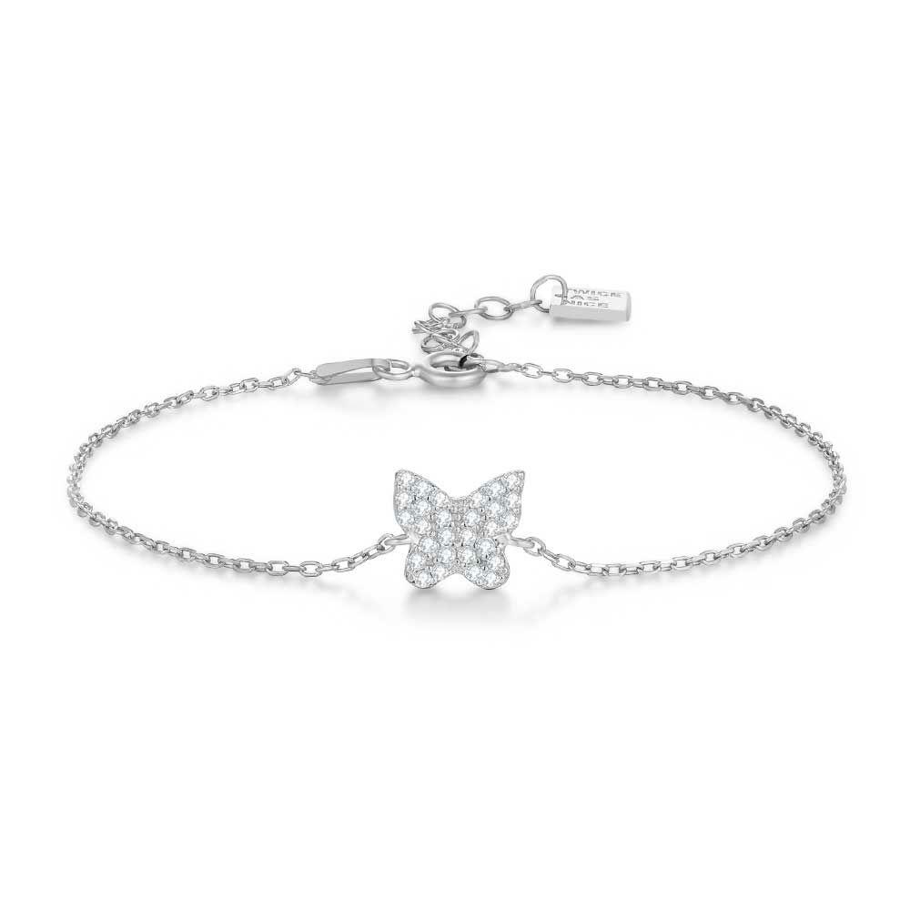 Bracelets | Silver Bracelet, Butterfly With White Zirconia Bracelets Bracelets