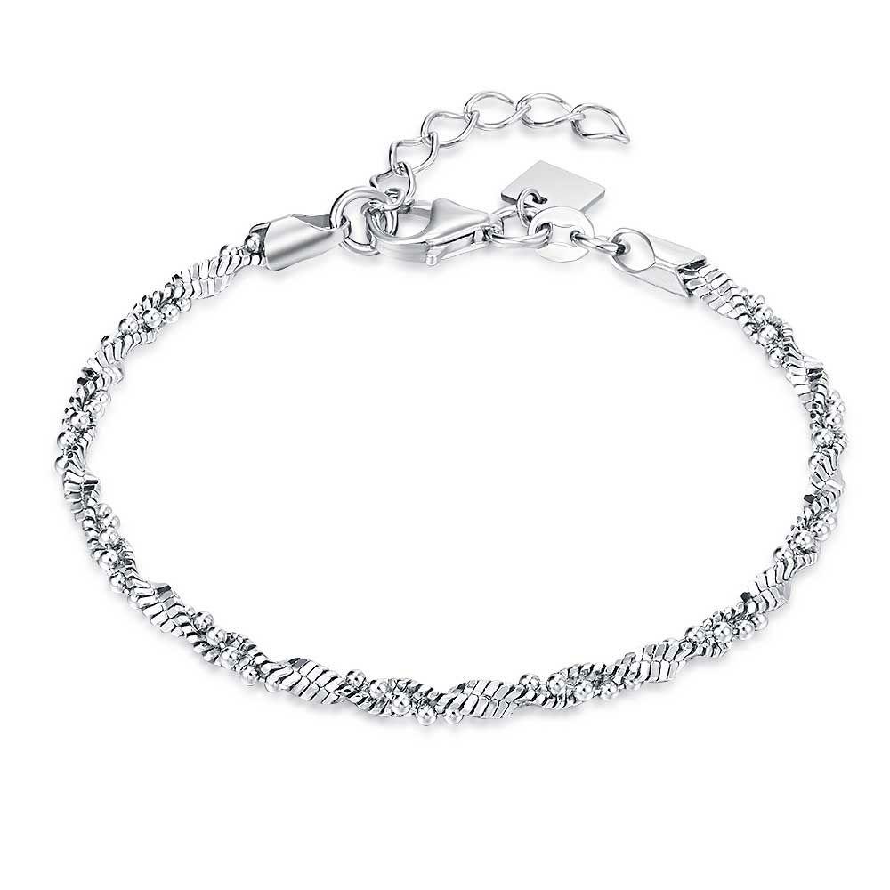 Bracelets | Silver Bracelet, Flat And Dots Chain Bracelets Bracelets