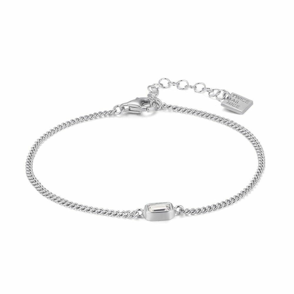 Bracelets | Silver Bracelet, Gourmet, Rectangular Zirconia Bracelets Bracelets