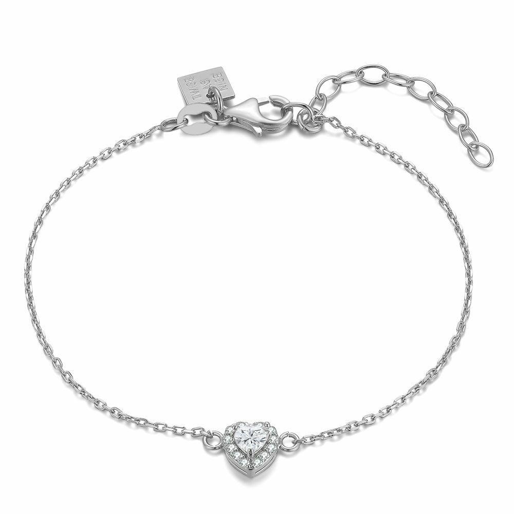 Bracelets | Silver Bracelet, Heart And Round Stones Bracelets Bracelets