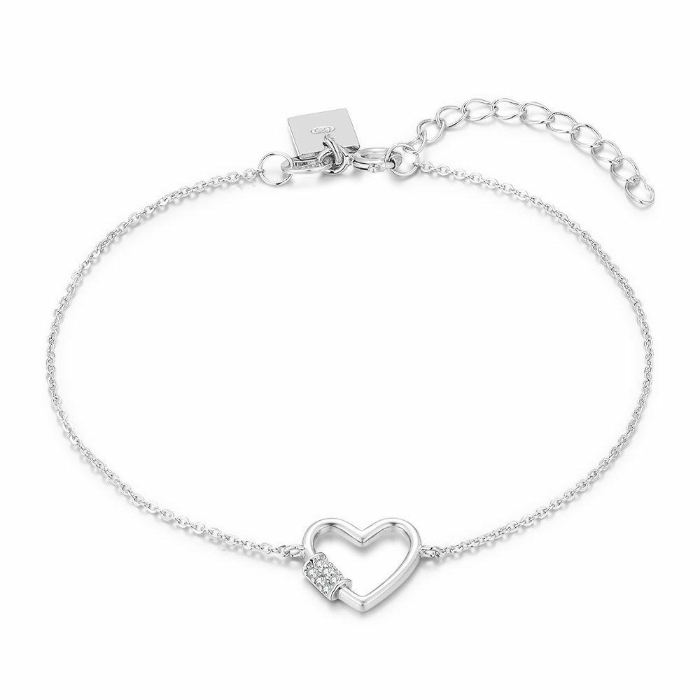 Bracelets | Silver Bracelet, Heart And Zirconia Bracelets Bracelets