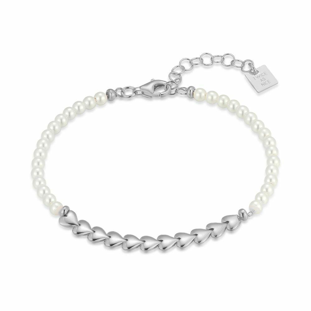 Bracelets | Silver Bracelet, Hearts And Pearls Bracelets Bracelets