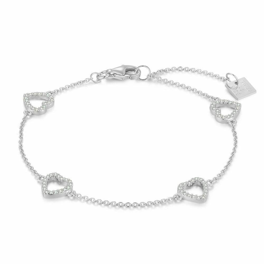 Bracelets | Silver Bracelet, Hearts, Stones Bracelets Bracelets