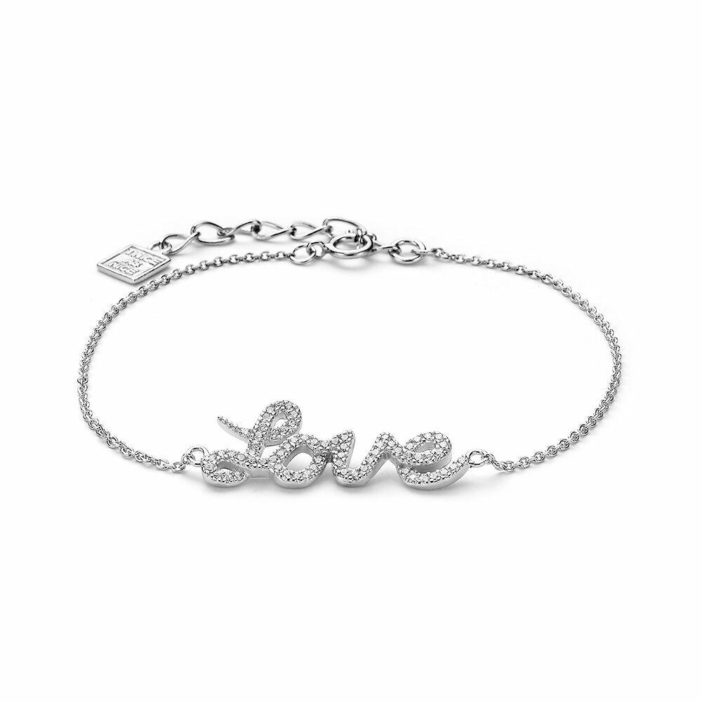 Bracelets | Silver Bracelet, Love With Zirconia Bracelets Bracelets