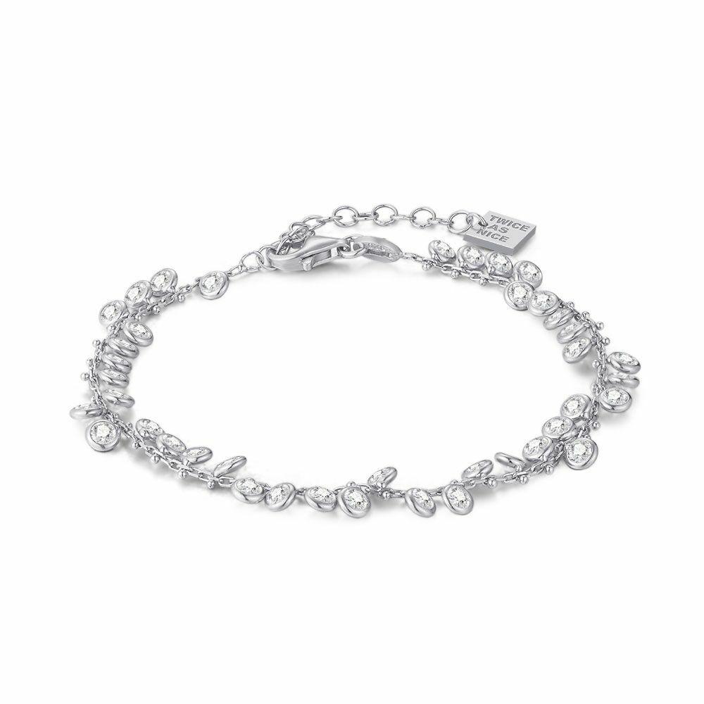 Bracelets | Silver Bracelet, Multiple White Zirconia Bracelets Bracelets