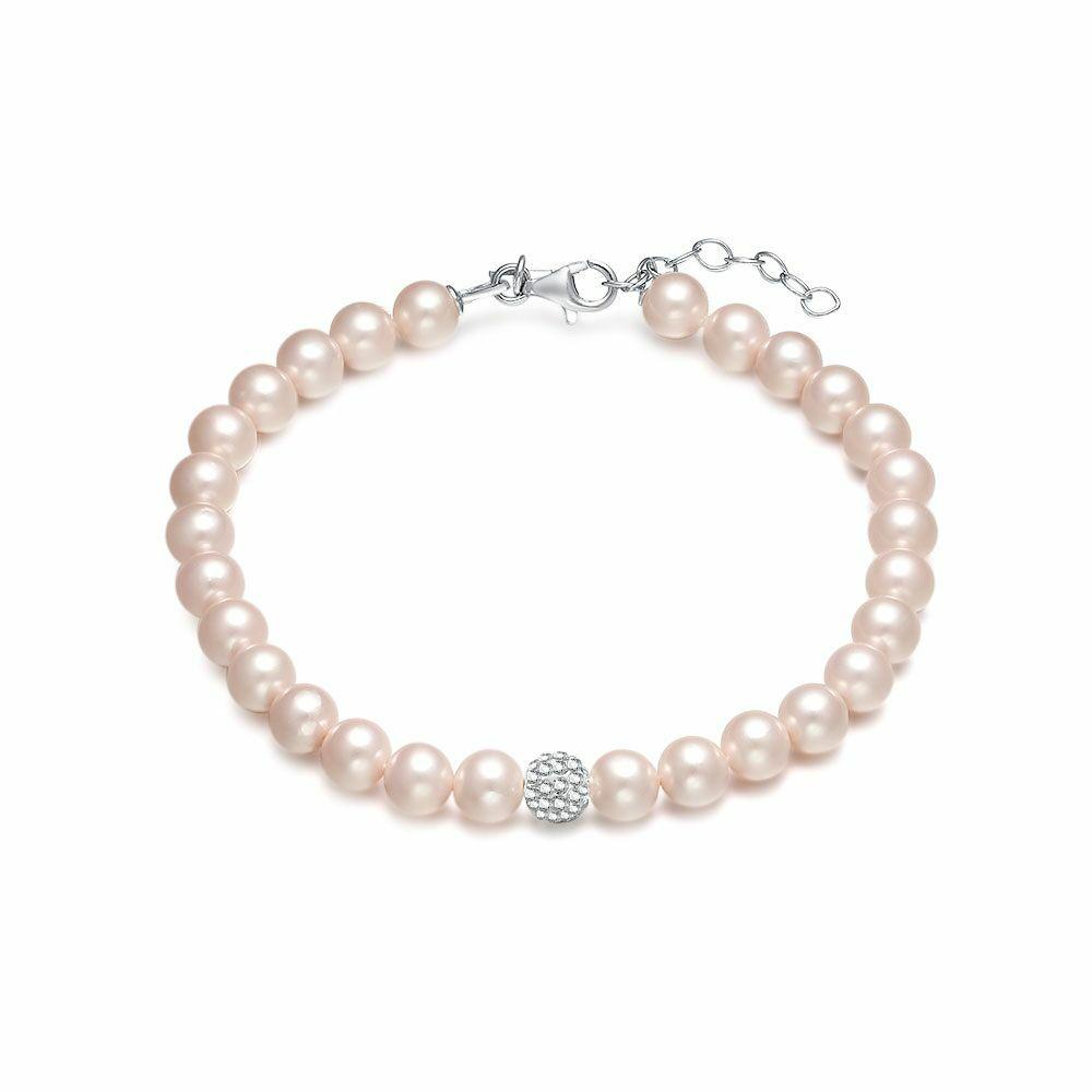 Bracelets | Silver Bracelet, Pink Pearls, Crystal Ball Bracelets Bracelets