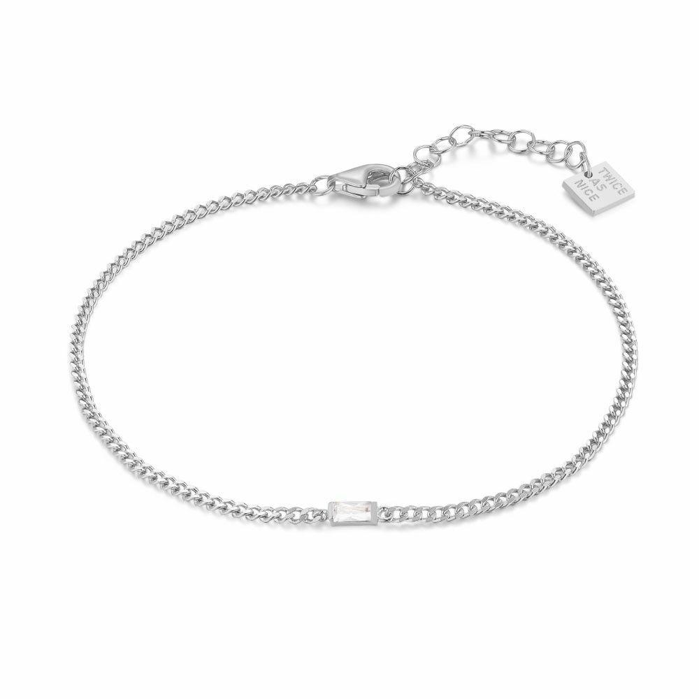 Bracelets | Silver Bracelet, Rectangle, Zirconia Bracelets Bracelets