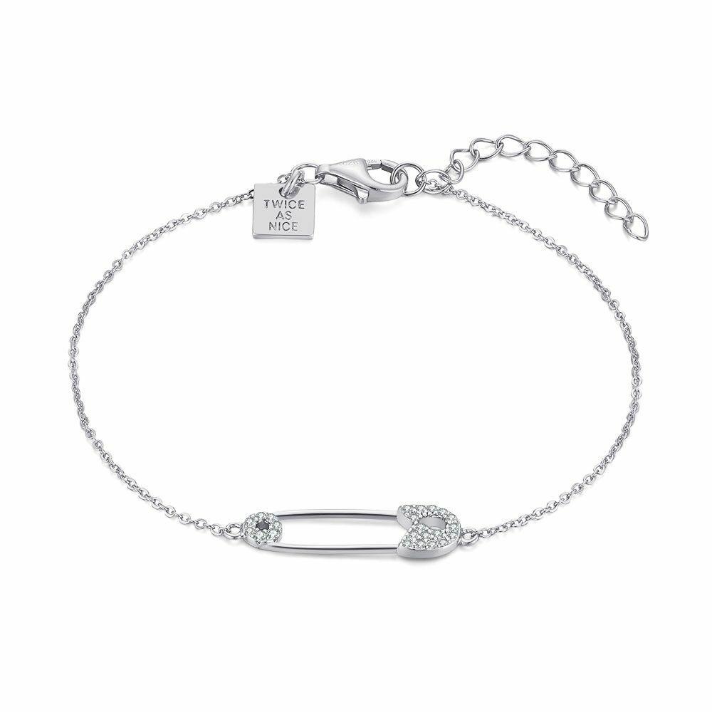 Bracelets | Silver Bracelet, Safety Pin, Zirconia Bracelets Bracelets