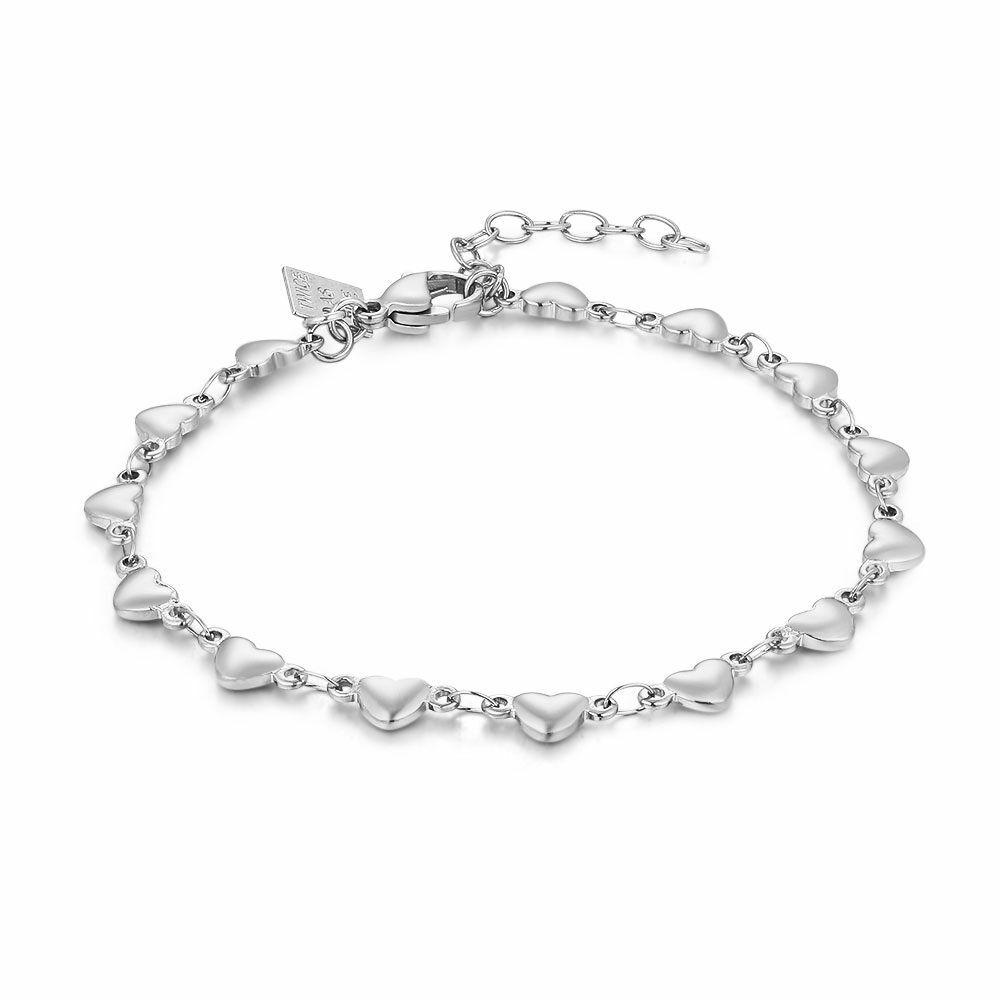 Bracelets | Stainless Steel Bracelet, 14 Silvercoulered Hearts Bracelets Bracelets