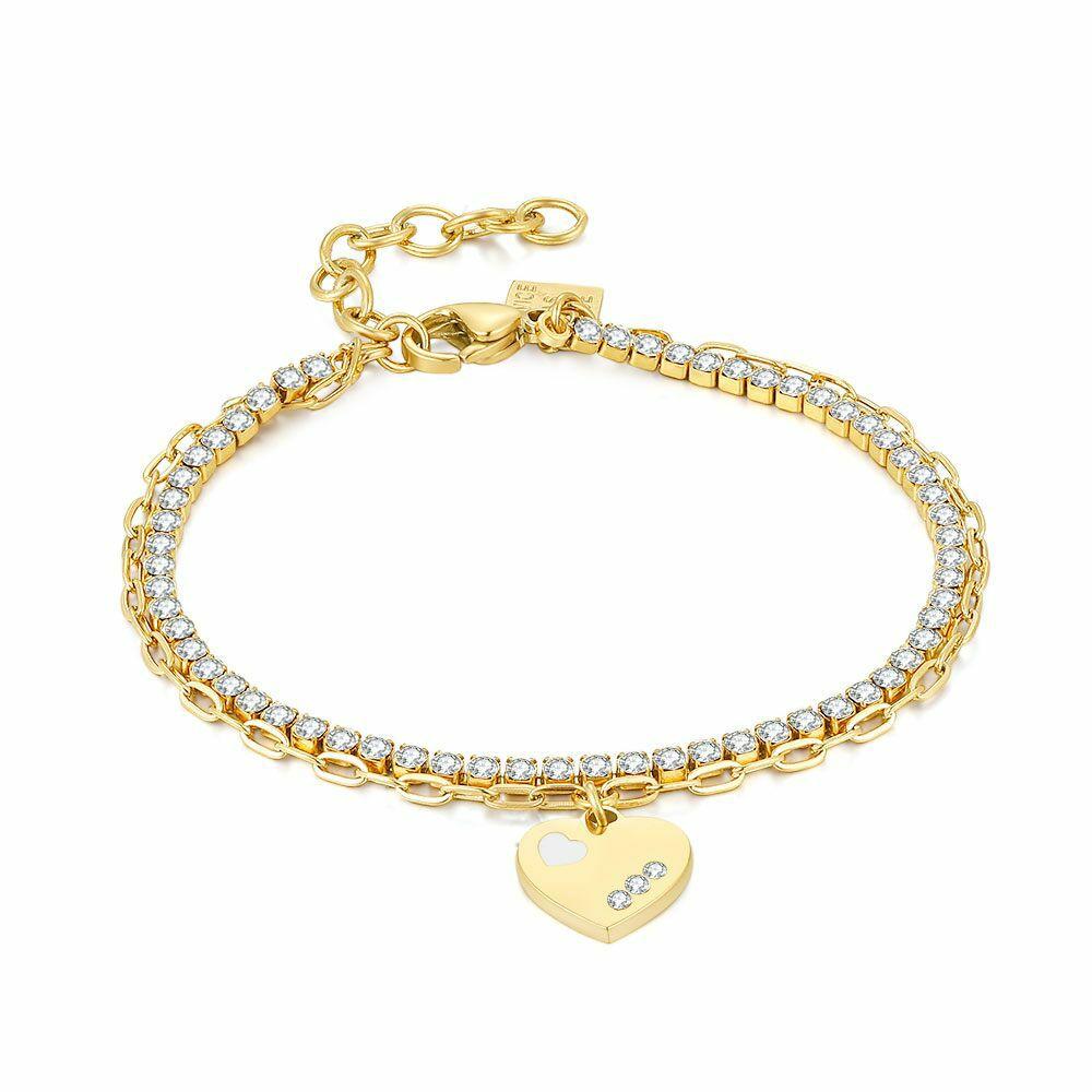 Bracelets | Stainless Steel Bracelet, 2 Different Chains, Heart Bracelets Bracelets