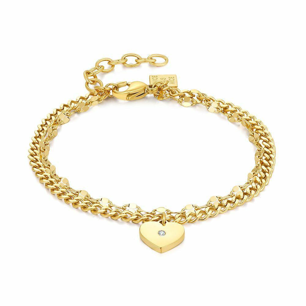 Bracelets | Stainless Steel Bracelet, 2 Different Chains, Heart Bracelets Bracelets