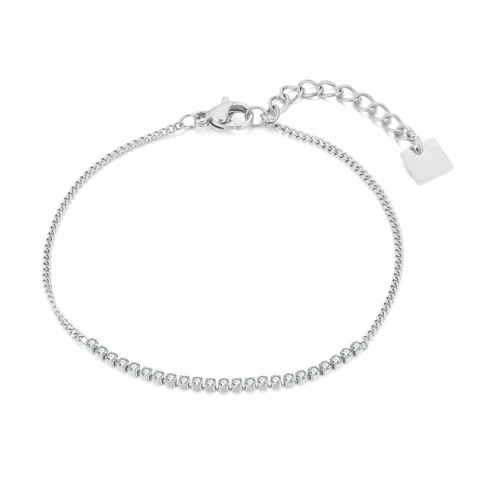 Bracelets | Stainless Steel Bracelet, 23 Crystals, Thin Gourmet Chain Bracelets Bracelets