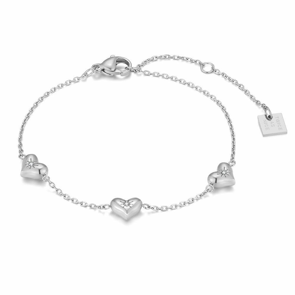 Bracelets | Stainless Steel Bracelet, 3 Hearts Bracelets Bracelets