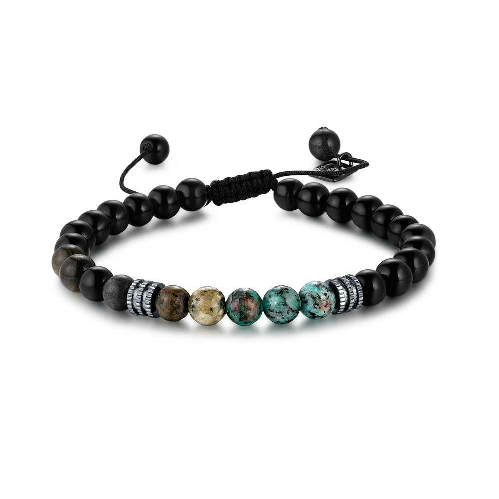 Bracelets | Stainless Steel Bracelet, Black And Green Balls Bracelets Bracelets