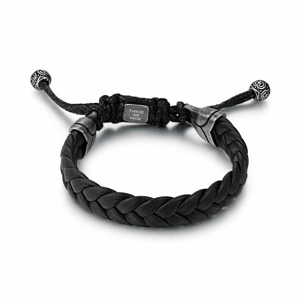 Bracelets | Stainless Steel Bracelet, Black Braided Leather Bracelets Bracelets