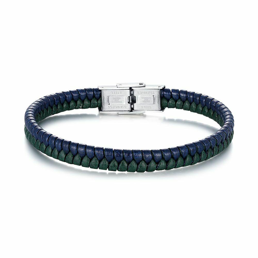 Bracelets | Stainless Steel Bracelet, Blue And Green Braided Bracelets Bracelets