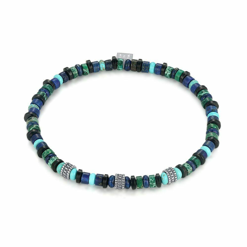 Bracelets | Stainless Steel Bracelet, Blue And Green Natural Stone Beads Bracelets Bracelets