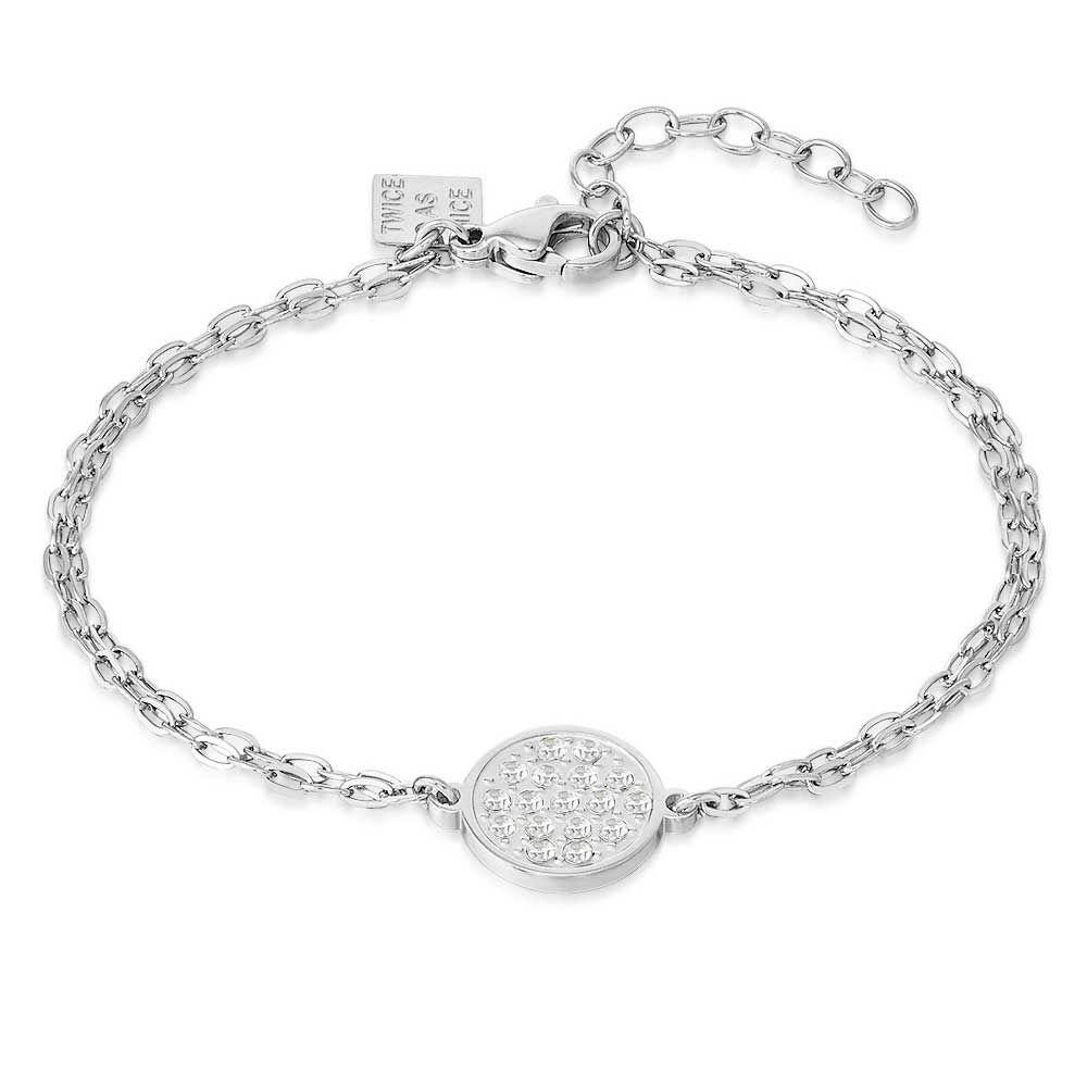 Bracelets | Stainless Steel Bracelet, Circle With White Crystals Bracelets Bracelets