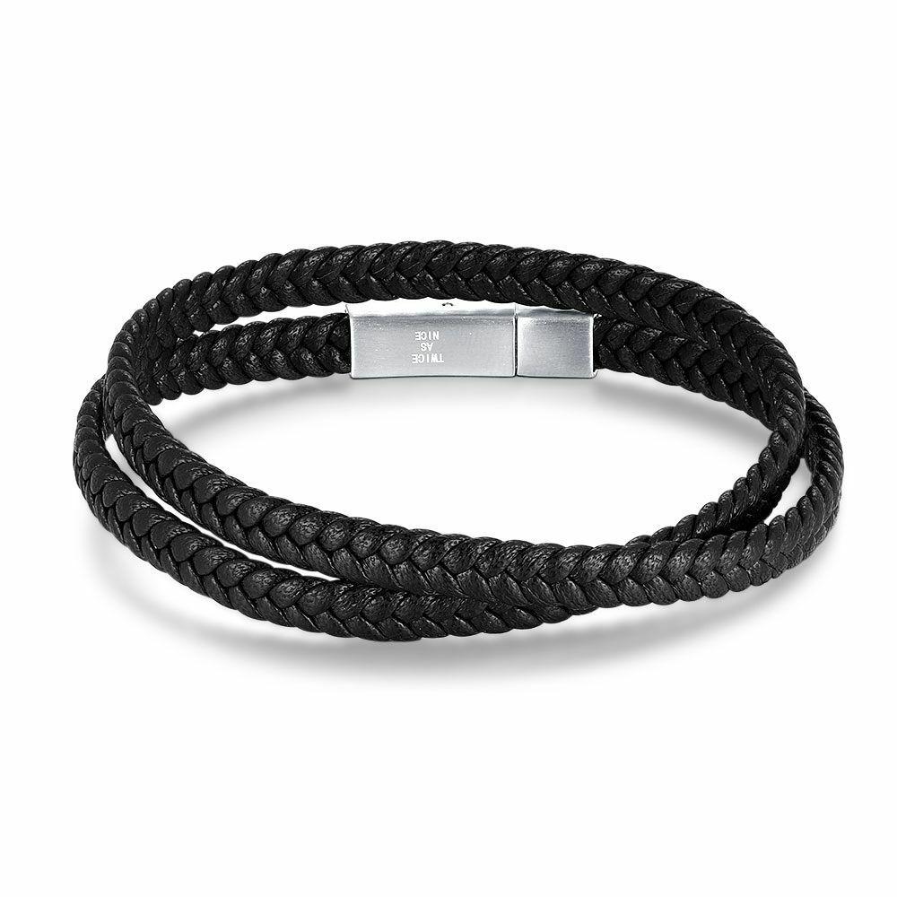 Bracelets | Stainless Steel Bracelet, Double Black Leather Bracelets Bracelets