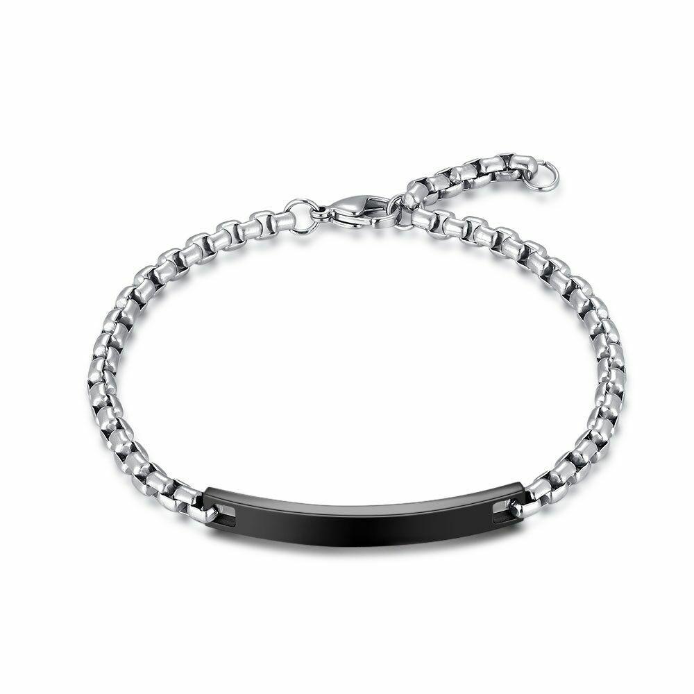 Bracelets | Stainless Steel Bracelet, Forcat With Black Plate Bracelets Bracelets