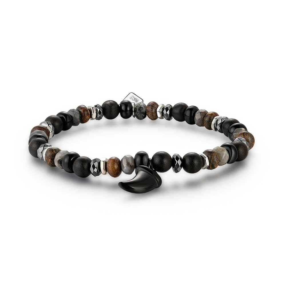 Bracelets | Stainless Steel Bracelet, Gray And Brown Stones, Tooth Bracelets Bracelets