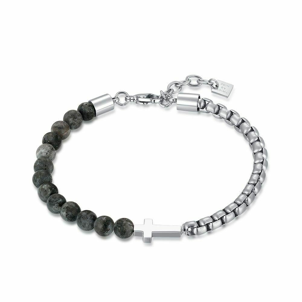 Bracelets | Stainless Steel Bracelet, Half Black Dots, Half Forcat, Cross Bracelets Bracelets