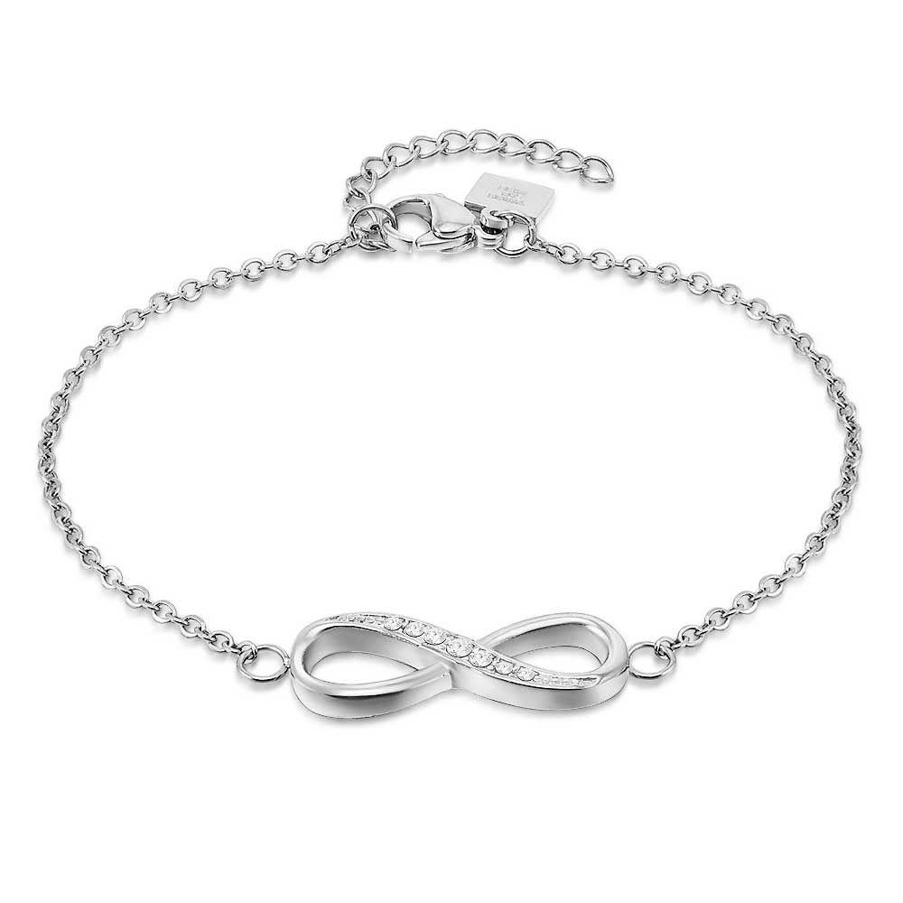 Bracelets | Stainless Steel Bracelet, Infinity, White Crystals Bracelets Bracelets