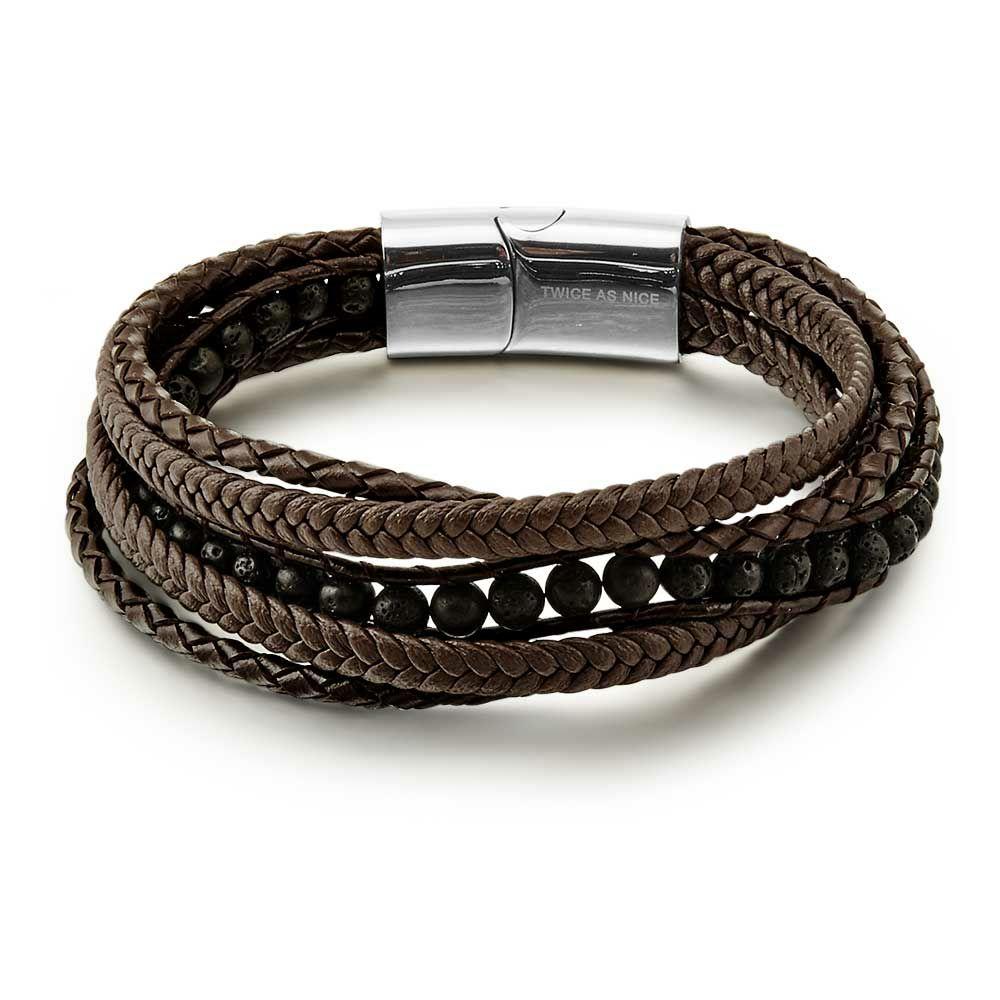 Bracelets | Stainless Steel Bracelet, Leather And Lava Dots Bracelets Bracelets