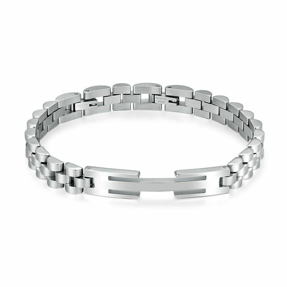 Bracelets | Stainless Steel Bracelet, Matte, Shiny, Links + Open Rectangular Bracelets Bracelets