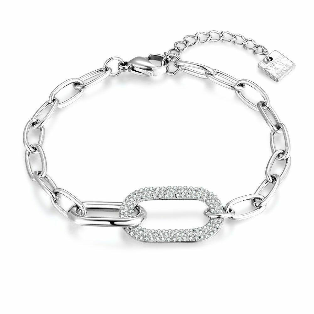 Bracelets | Stainless Steel Bracelet, Open Oval, Crystals Bracelets Bracelets