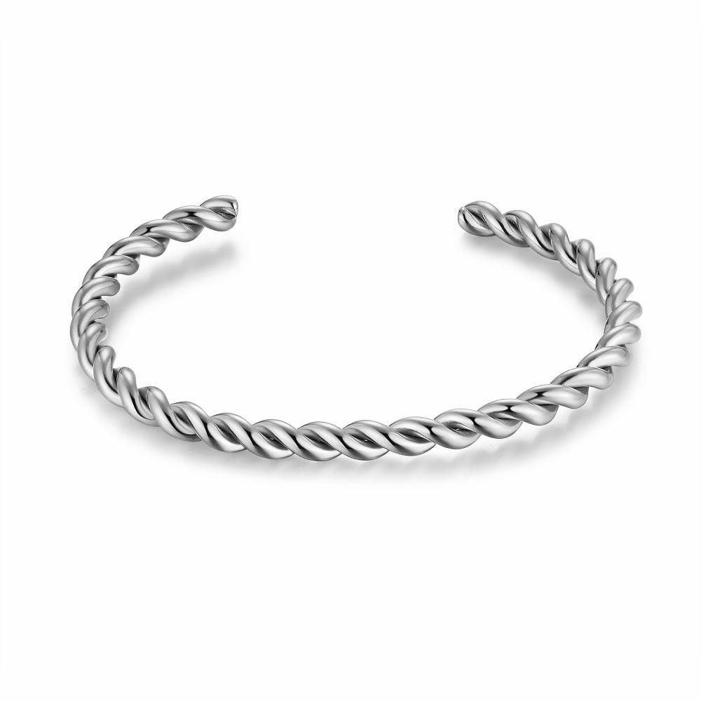 Bracelets | Stainless Steel Bracelet, Open, Twisted Bangle Bracelets Bracelets