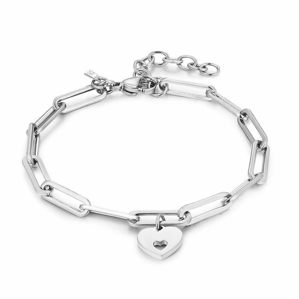 Bracelets | Stainless Steel Bracelet, Oval Links, Heart Bracelets Bracelets