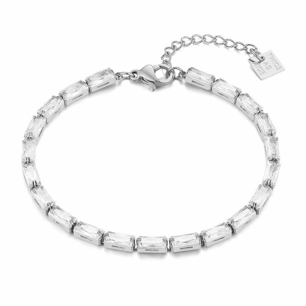 Bracelets | Stainless Steel Bracelet, Rectangular Crystals Bracelets Bracelets