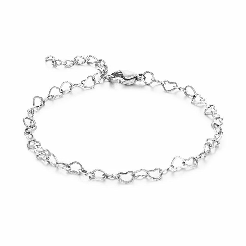 Bracelets | Stainless Steel Bracelet, Tiny Open Hearts Bracelets Bracelets