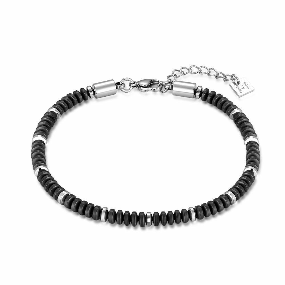 Bracelets | Stainless Steel Bracelet With Black Dots, And 13 Silver Bracelets Bracelets