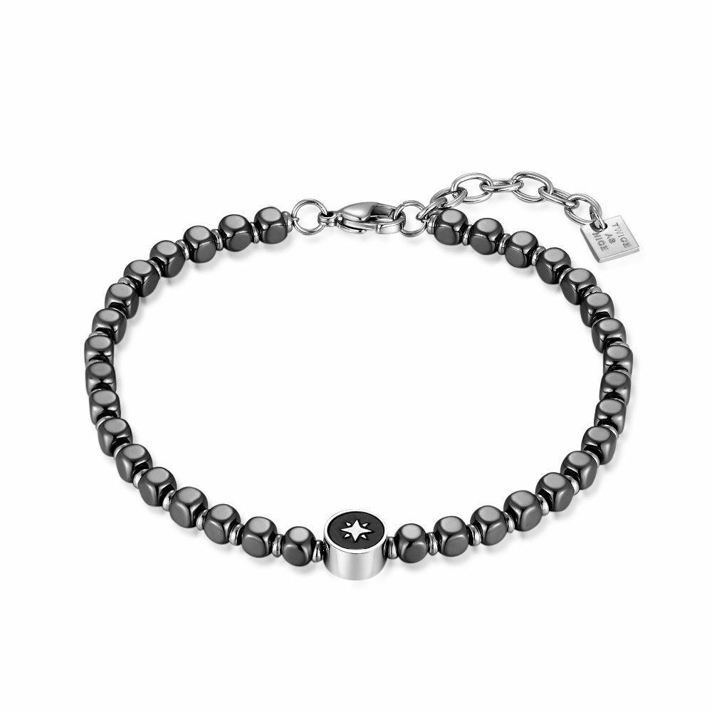 Bracelets | Stainless Steel Bracelet With Grey Dots, Star, Adjustable. Bracelets Bracelets