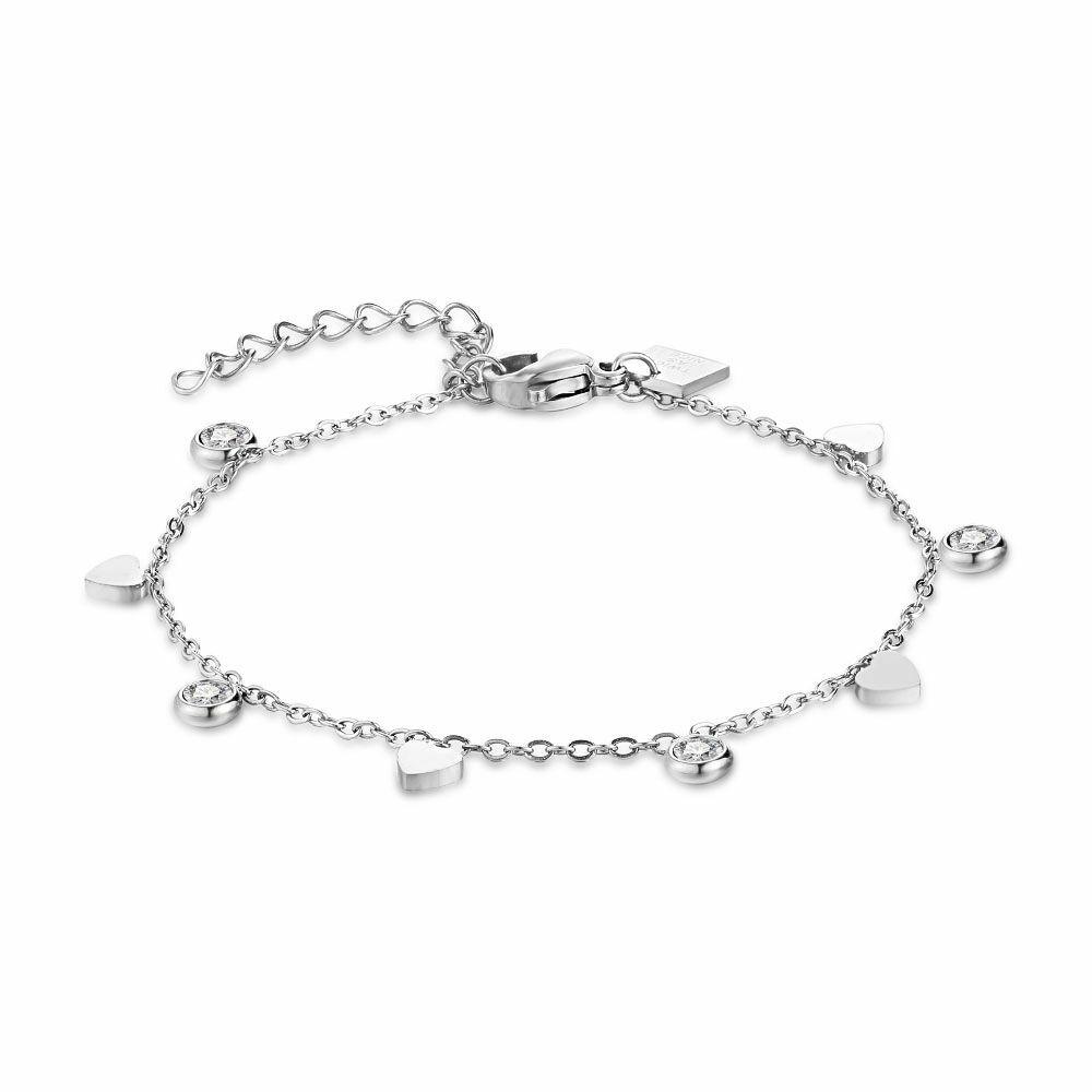 Bracelets | Stainless Steel Bracelet, Zirconia And Hearts Bracelets Bracelets