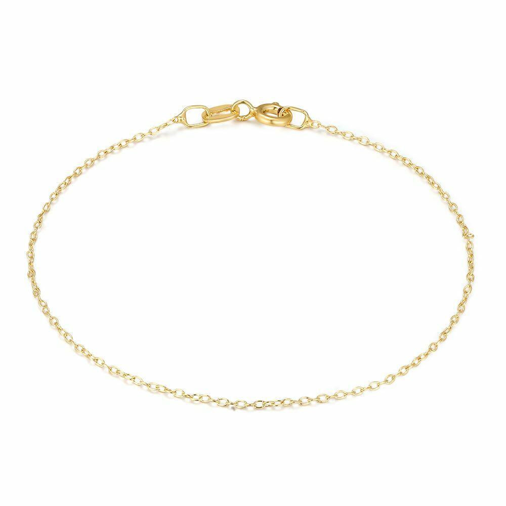 Chains | 18Ct Gold Plated Silver Bracelet, Oval Links Chains Chains