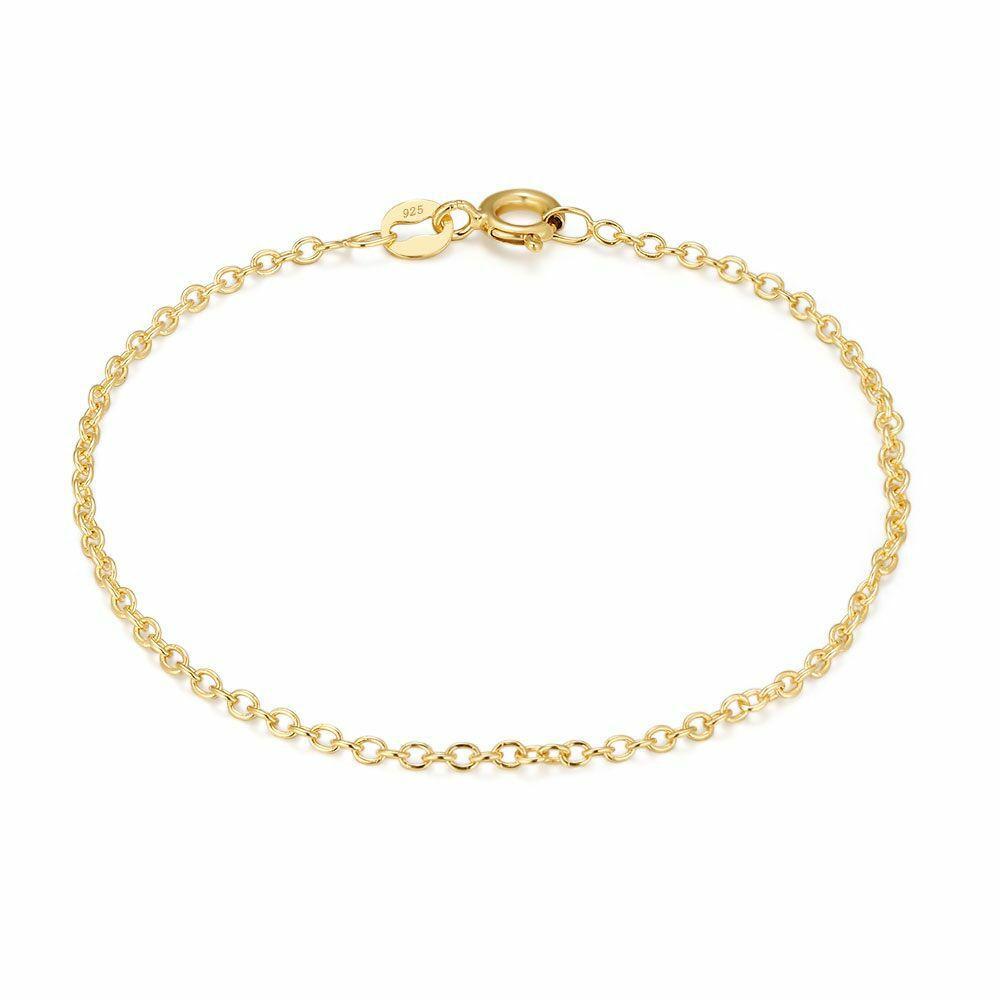 Chains | 18Ct Gold Plated Silver Bracelet, Oval Links Chains Chains