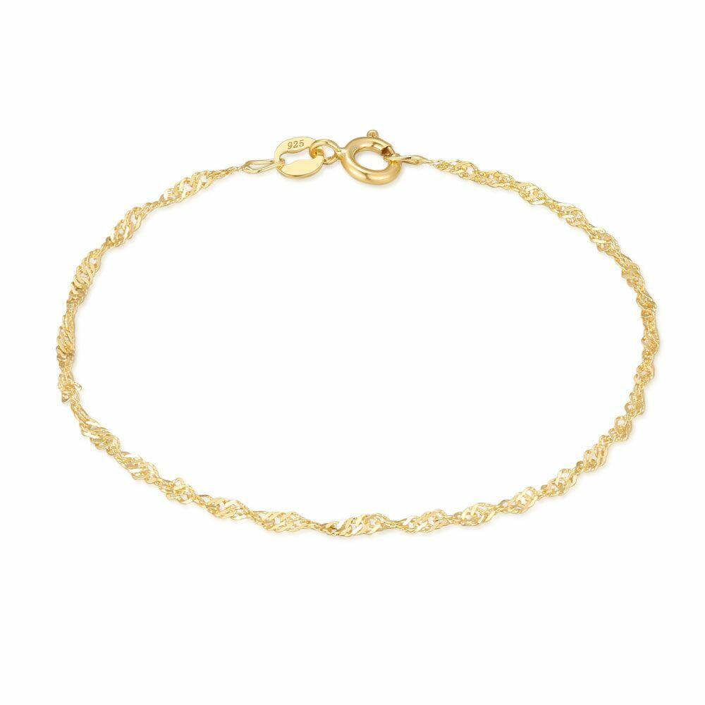 Chains | 18Ct Gold Plated Silver Bracelet, Singapore Chains Chains