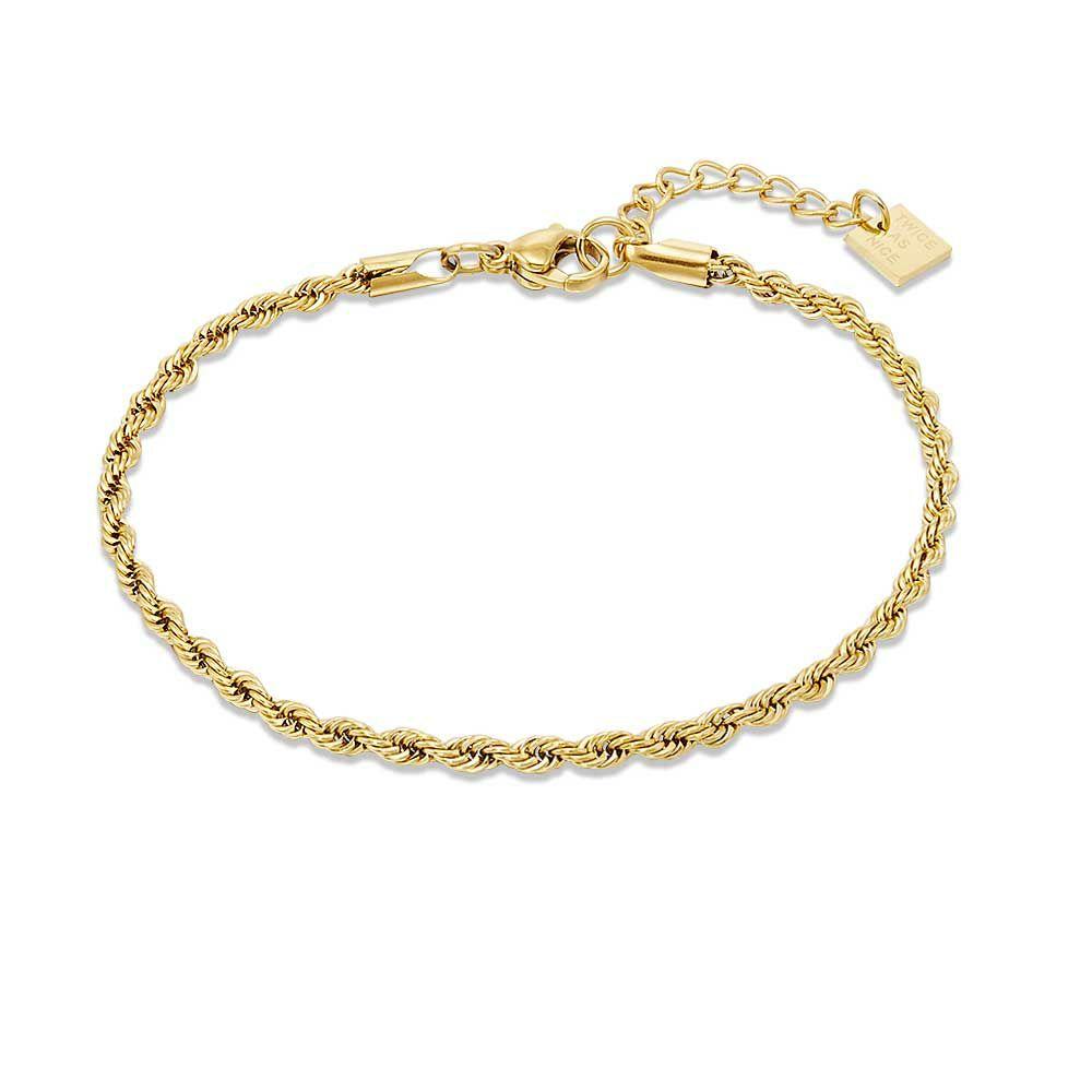 Chains | Gold Coloured Stainless Steel Bracelet, Twisted Chain, 2,3 Mm Chains Chains