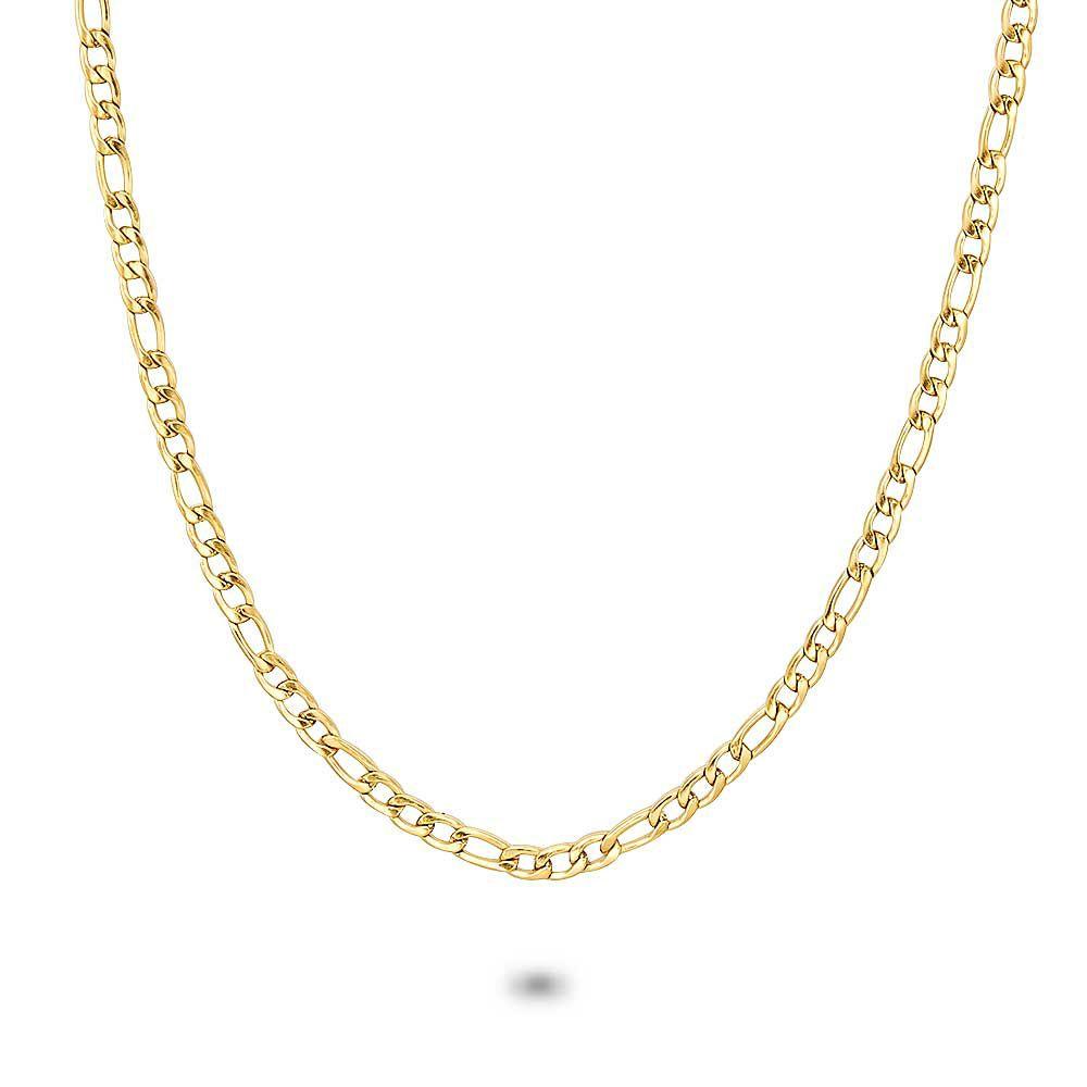 Chains | Gold Coloured Stainless Steel Necklace, Figaro Chain 3 Mm Chains Chains