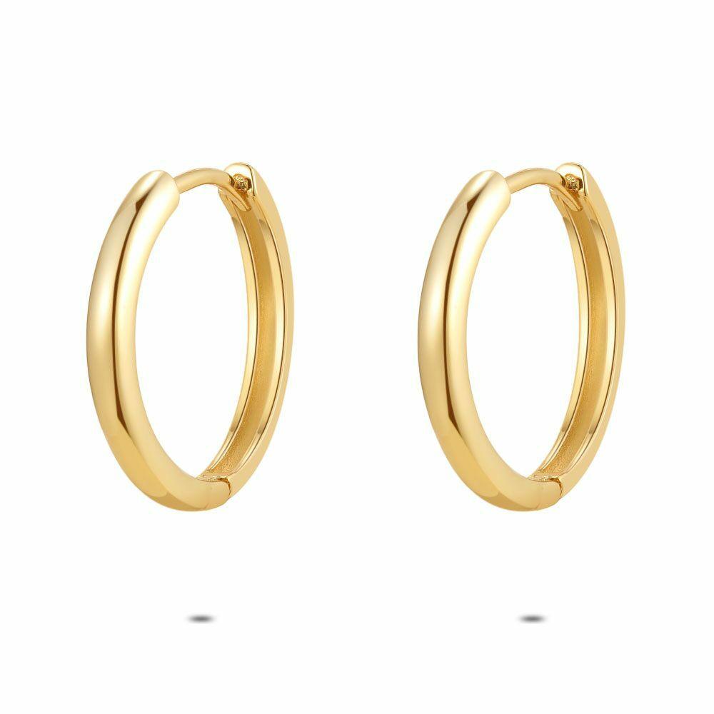 Earrings | 18Ct Gold Plated Silver Earrings, Hoop Earring, 13 Mm. Earrings Earrings